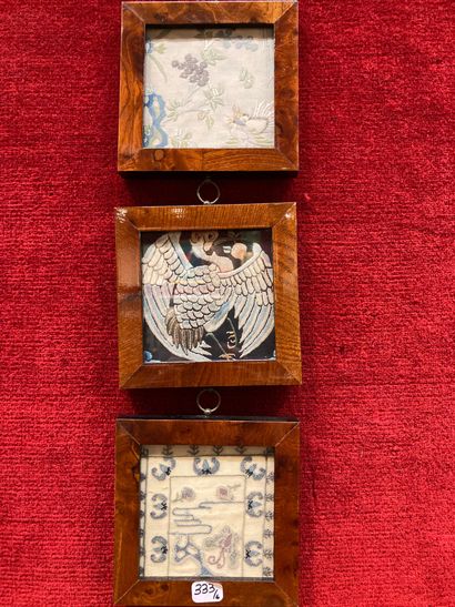 Far Eastern set: painting on fabric representing...