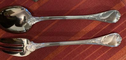 Part of a silver-plated cutlery set decorated...