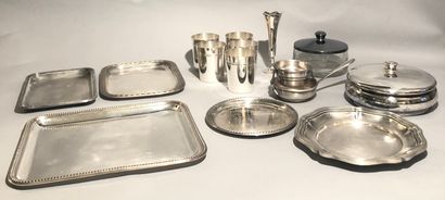 Silver plated set, including: three mail...