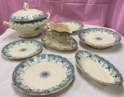 Part of earthenware table service with decoration...