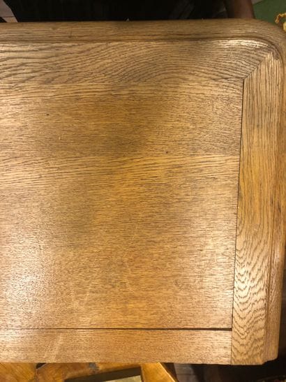 Small molded oak sideboard, the angles rounded,...