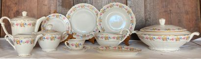 Part of a porcelain dinner service decorated...