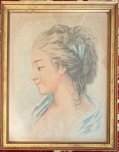 Three prints of engravings in colors, after...