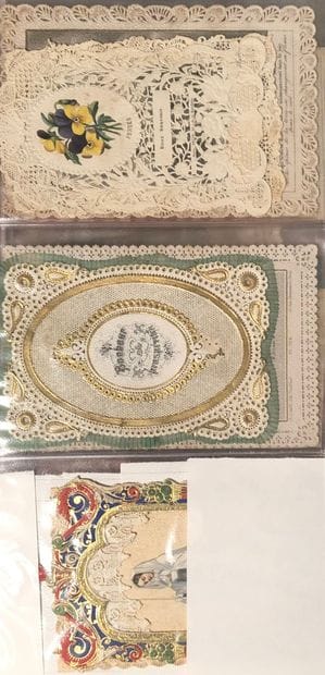 In a binder, thirty-eight pious images and...