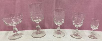 Part of service of glasses with foot out...