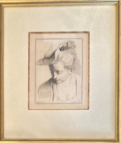 Three engravings in black or in colors: -...