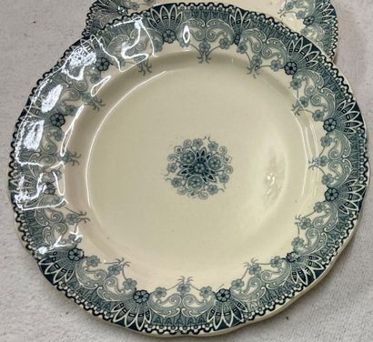 Part of earthenware table service with decoration...