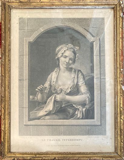 Three engravings in black or in colors: -...