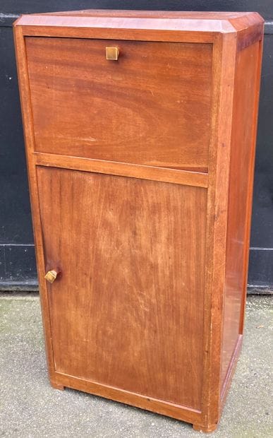 Music cabinet in varnished walnut, the edges...