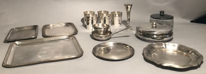 Silver plated set, including: three mail...