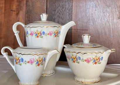 Part of a porcelain dinner service decorated...
