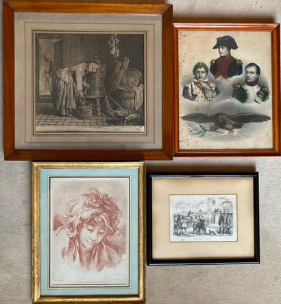 
Set of engravings : - lithograph on the...