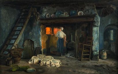 Henry BONNEFOY (1839-1917): KITCHEN INTERIOR...