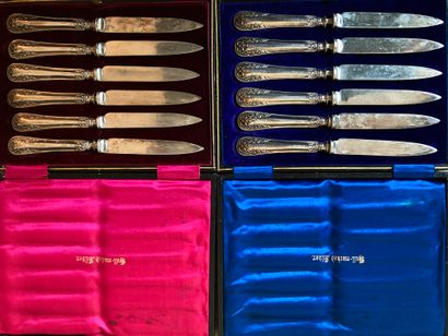 Suite of twelve fruit knives, handles in...