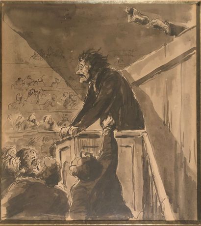After Honoré DAUMIER (1808-1879): AT THE...