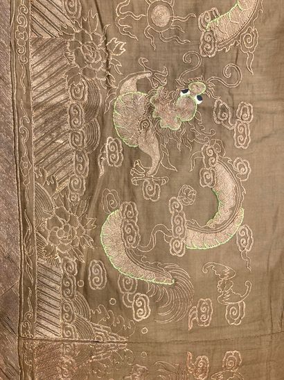 Set of Chinese embroideries, some on silk:...