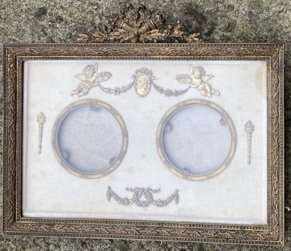 Rectangular gilt brass photograph frame,...