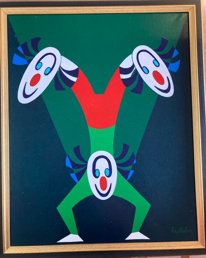 BERTHOLON (XXth - XXIst century): CLOWN EQUILIBRIST....