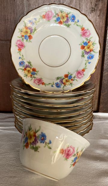 Part of a porcelain dinner service decorated...