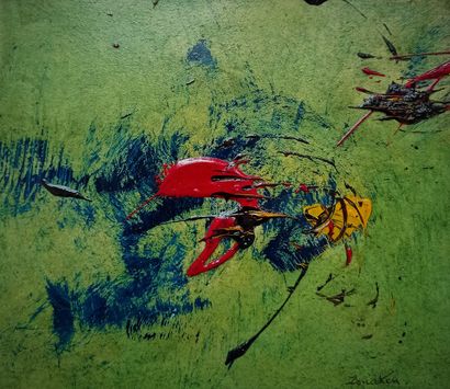 ZENAKEN (born 1954): COMPOSITION ON GREEN...