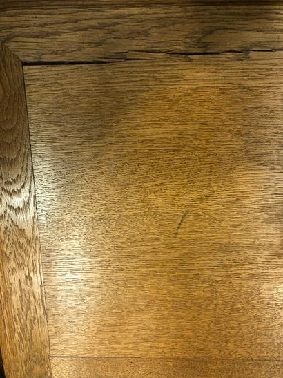 Small molded oak sideboard, the angles rounded,...