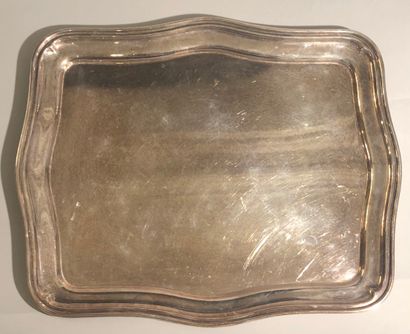 Large silver plated metal tray. 45 x 37 ...