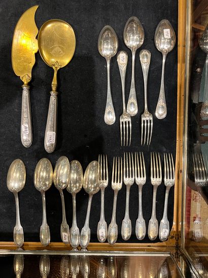 
Silver set (925) including: five spoons...