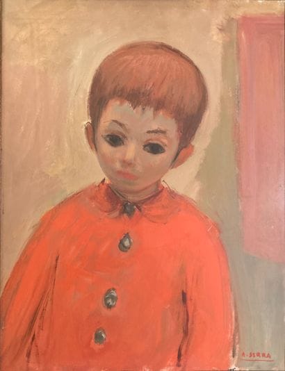 Antoine SERRA (1908-1995) : CHILD IN RED...