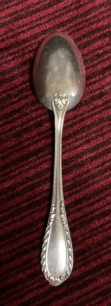 Twelve small spoons in silver plated metal...