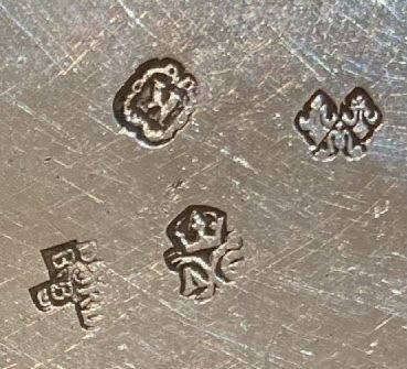 Covered silver bowl, the ears with cut out...