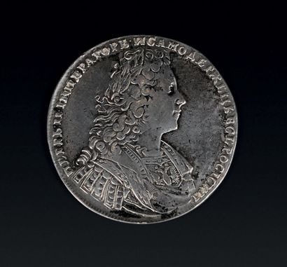 RUSSIE. Rouble Pierre II, 1728, Saint-Pétersbourg,...