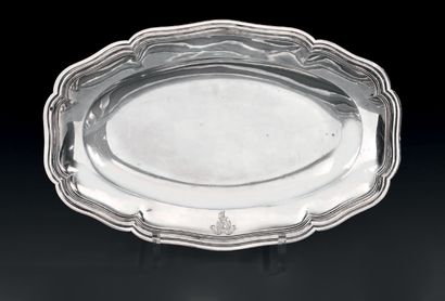 Small oval silver dish (950), the edge with...