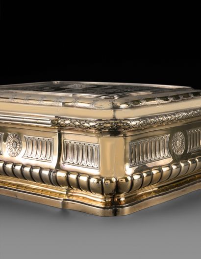Square in vermeil, of rectangular form with...
