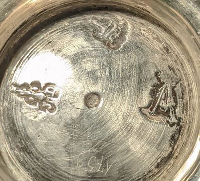 Silver tulip tumbler, the pedestal with gadroon...