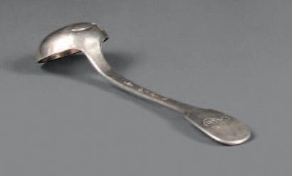 Cuillère à moutarde en argent, modèle uni-plat,...