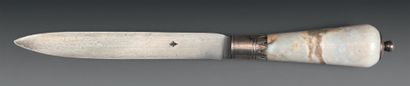 Knife with agate handle, finished with a...