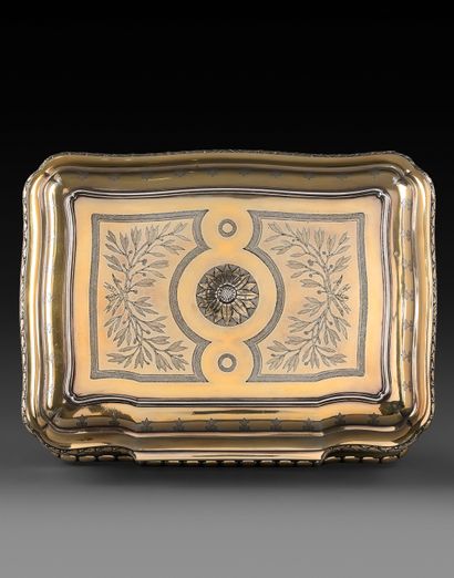 Square in vermeil, of rectangular form with...