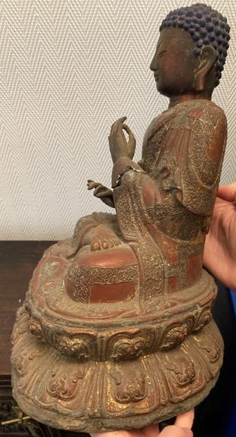 CHINE - XVIIe-XVIIIe siècles.
Wooden Buddha...
