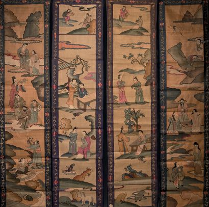 CHINE - XXe siècle.
Set of fifteen rectangular...