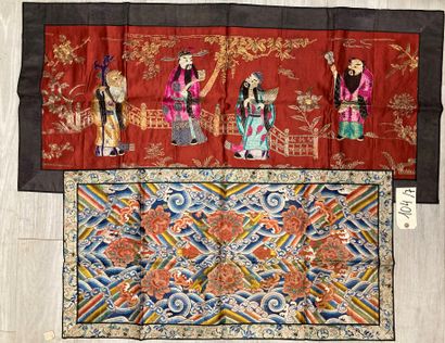 CHINE - XIXe siècle.
Set of seven rectangular...