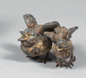 Couple of chicks. H. : 3 cm. L. : 4 cm.