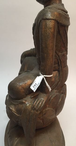 CHINE - XIXe siècle.
Statuette of Guanyin...