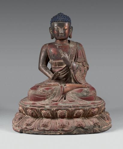 CHINE - XVIIe-XVIIIe siècles.
Wooden Buddha...