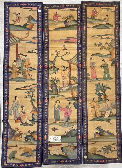CHINE - XXe siècle.
Set of fifteen rectangular...