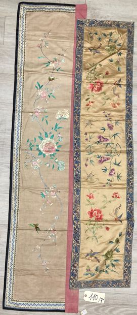 CHINE - XIXe siècle.
Set of seven rectangular...
