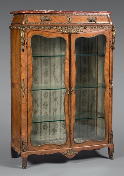 Showcase with front and sides slightly curved,...