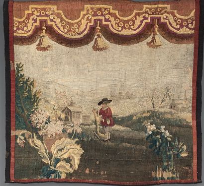 Fragment of tapestry, representing a ploughman...