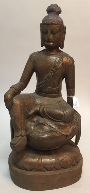 CHINE - XIXe siècle.
Statuette of Guanyin...