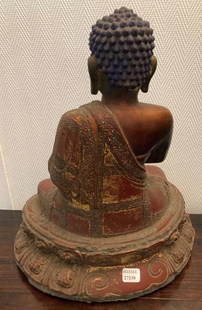 CHINE - XVIIe-XVIIIe siècles.
Wooden Buddha...