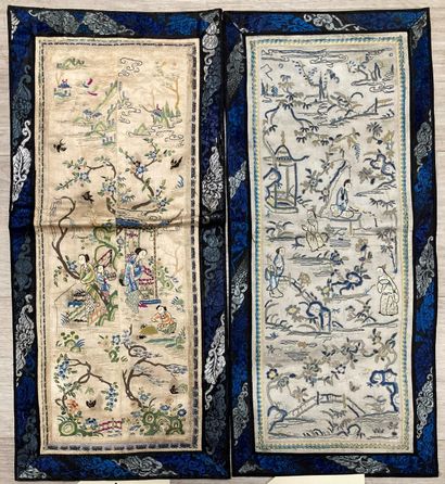CHINE - XIXe siècle.
Set of eighteen rectangular...